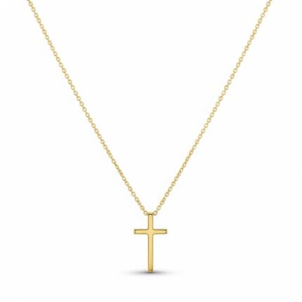 Dainty Cross Necklace 14k Solid Gold | Minimalist Everyday Jewelry